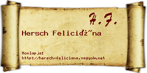 Hersch Feliciána névjegykártya